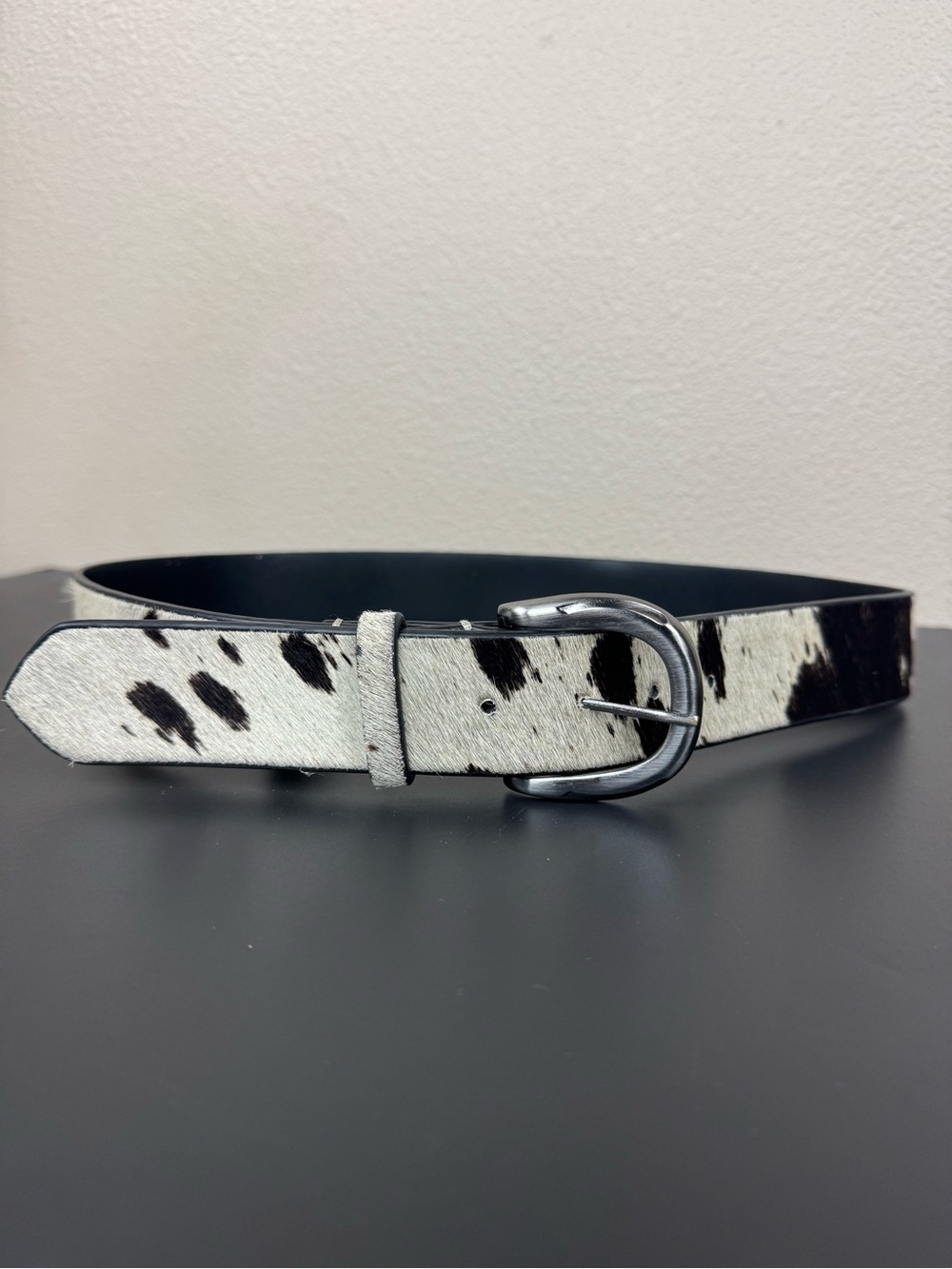FREE PEOPLE Cowhide Belt Calf Hair Leather SZ S/M Buckle western